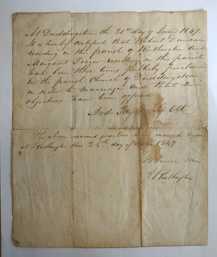 Antique 1847 certificate - 1847,